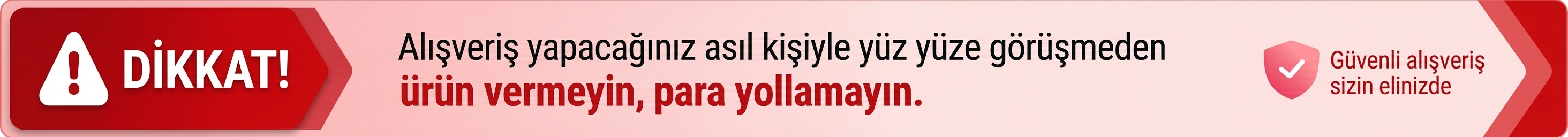 Güvenli alışveriş uyarısı